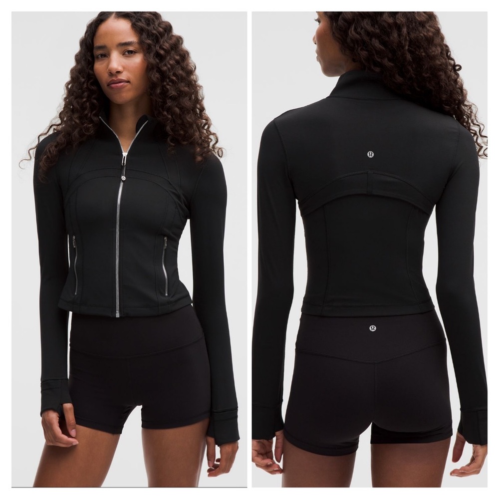 Lululemon‎ Define Cropped Jacket Nulu Black Mirror Silver size 8 NWT - Picture 2 of 7